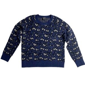 Athleta Hawthorn Textured Crew Sweater Sahara Navy SZ S